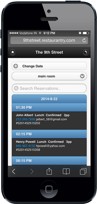 Mobile reservations