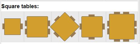 square tables for floor plan