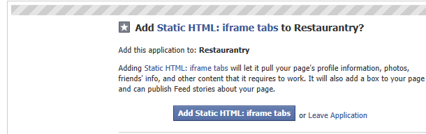 facebook static html button